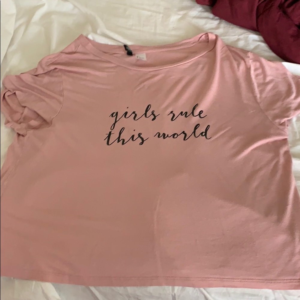 pink and black girl rule this would shirt